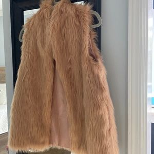 Fur vest - XS tan